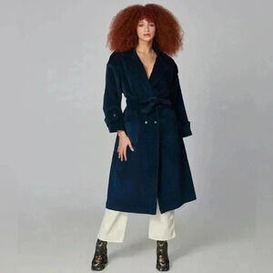 Lola Jeans Avery-Eb Corduroy
Trench Coat Teal Blue Size Large